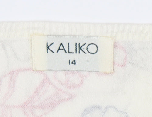 Kaliko Women's Multicoloured Floral V-Neck Top Size 14