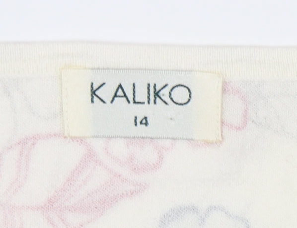 Kaliko Women's Multicoloured Floral V-Neck Top Size 14