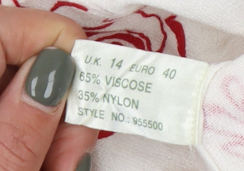 Kaliko Women's Multicoloured Floral V-Neck Top Size 14