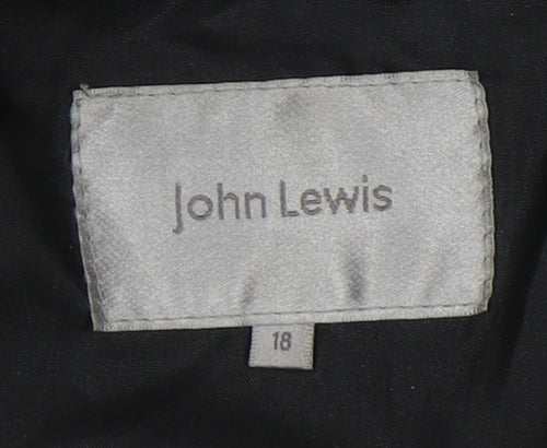 John Lewis Women's Black Wool Cashmere Coat Size 18