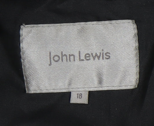 John Lewis Women's Black Wool Cashmere Coat Size 18