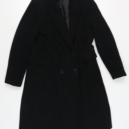 MNG Women's Black Wool Overcoat Size M