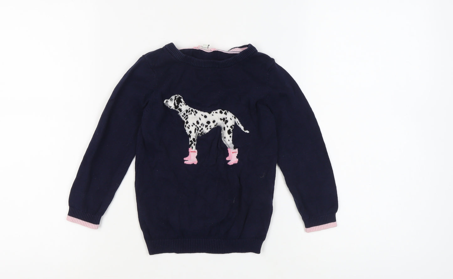 Joules Girls Blue Dalmatian Jumper - Age 6 Years, 100% Cotton