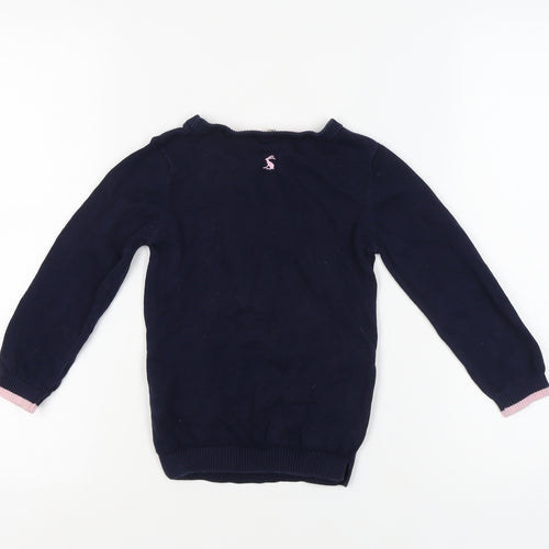 Joules Girls Blue Dalmatian Jumper - Age 6 Years, 100% Cotton