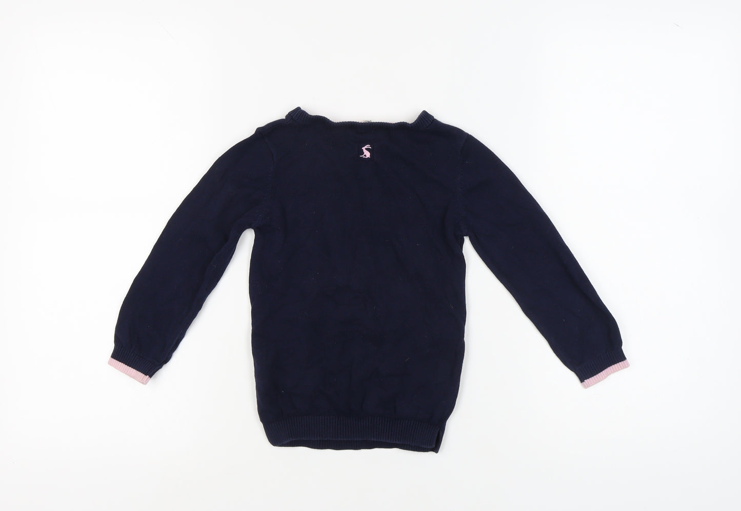 Joules Girls Blue Dalmatian Jumper - Age 6 Years, 100% Cotton