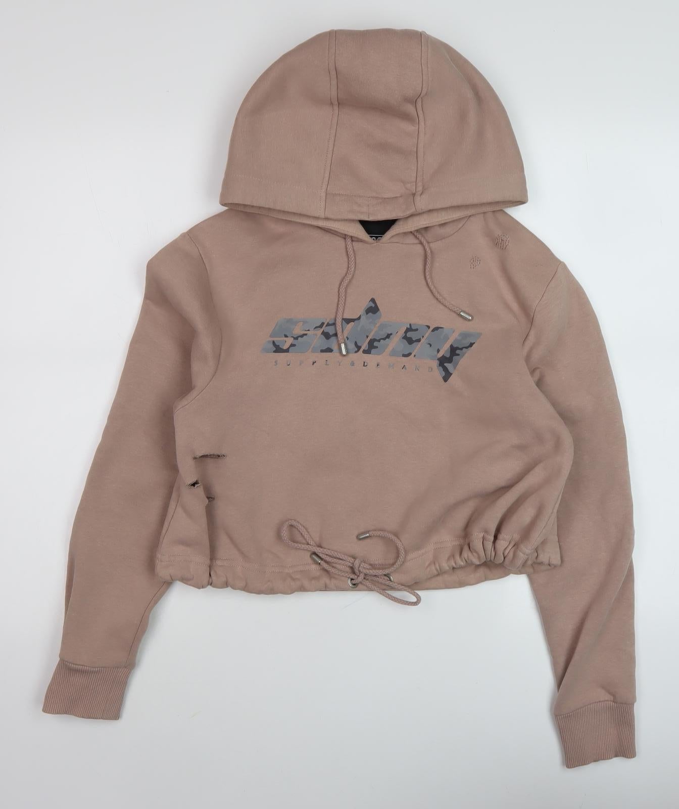 SDNY Women's Brown Hoodie UK 10, Casual Hooded Sweatshirt