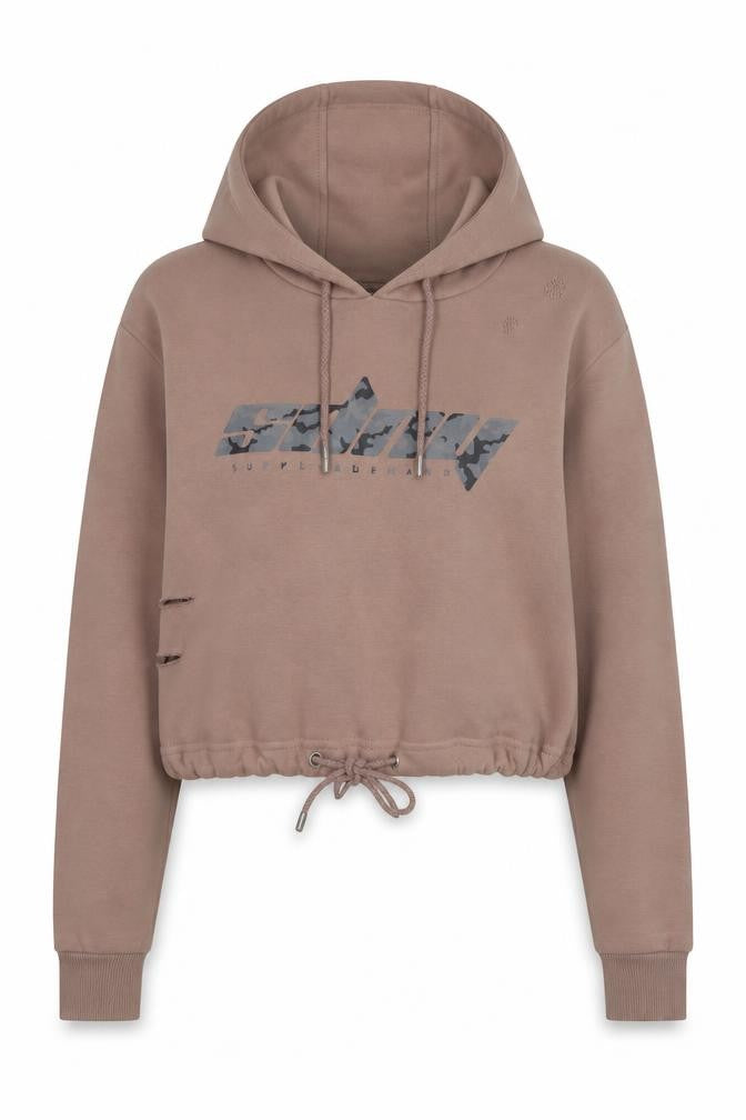 SDNY Women's Brown Hoodie UK 10, Casual Hooded Sweatshirt