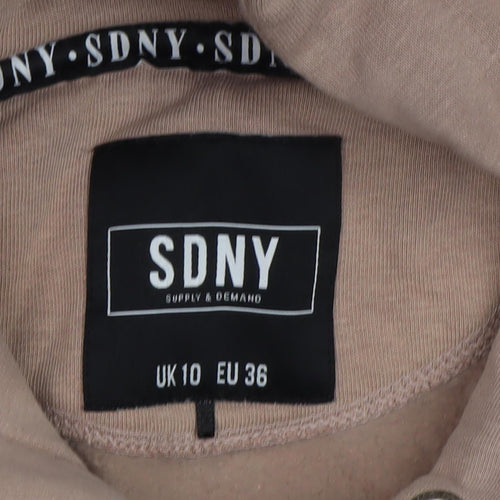 SDNY Women's Brown Hoodie UK 10, Casual Hooded Sweatshirt
