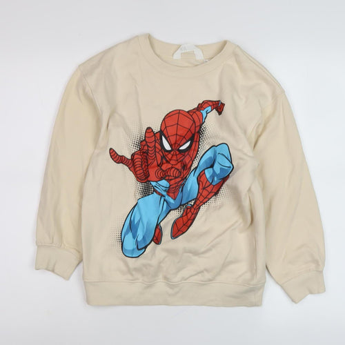 H&M Boys Beige Spiderman Sweatshirt 8-10 Years