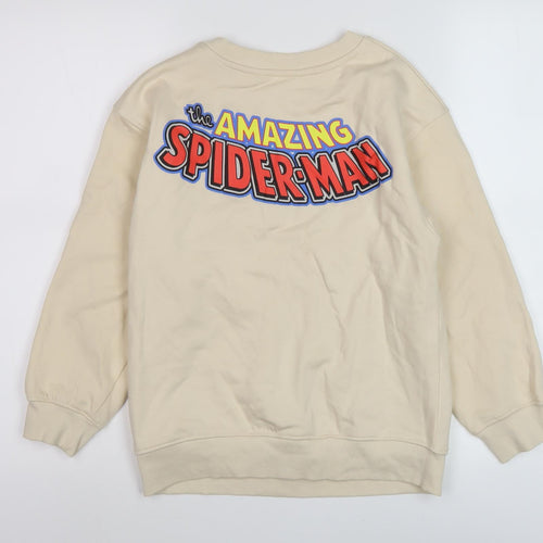 H&M Boys Beige Spiderman Sweatshirt 8-10 Years