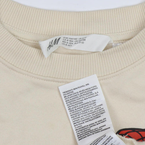 H&M Boys Beige Spiderman Sweatshirt 8-10 Years