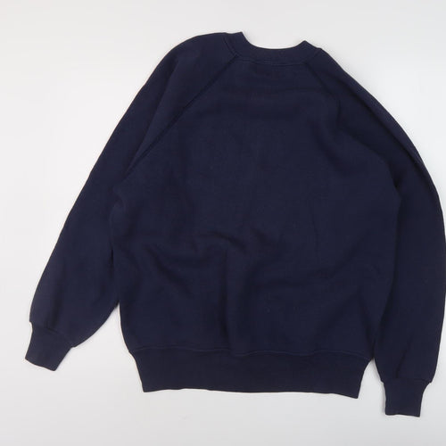 Oxford Men's Blue Pullover Sweatshirt, Logo, Medium