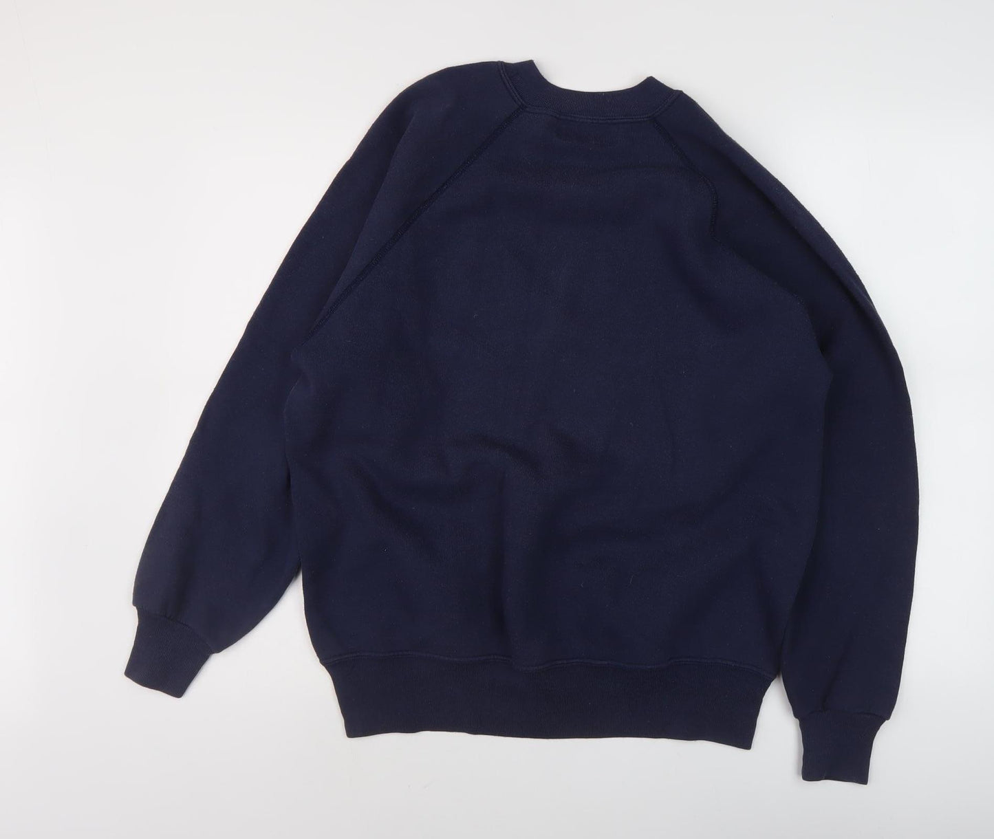 Oxford Men's Blue Pullover Sweatshirt, Logo, Medium