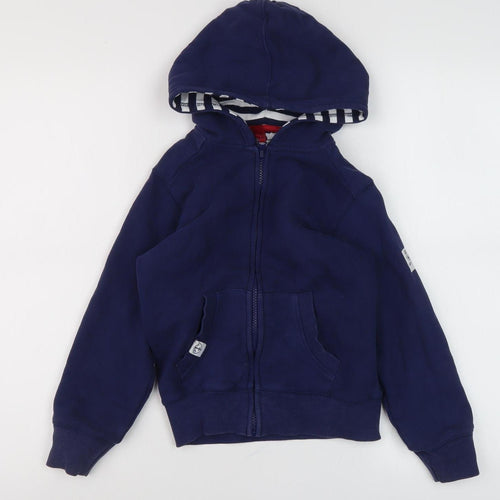 Lazy Jacks Boys Blue Hooded Full Zip Hoodie - Size 6-7