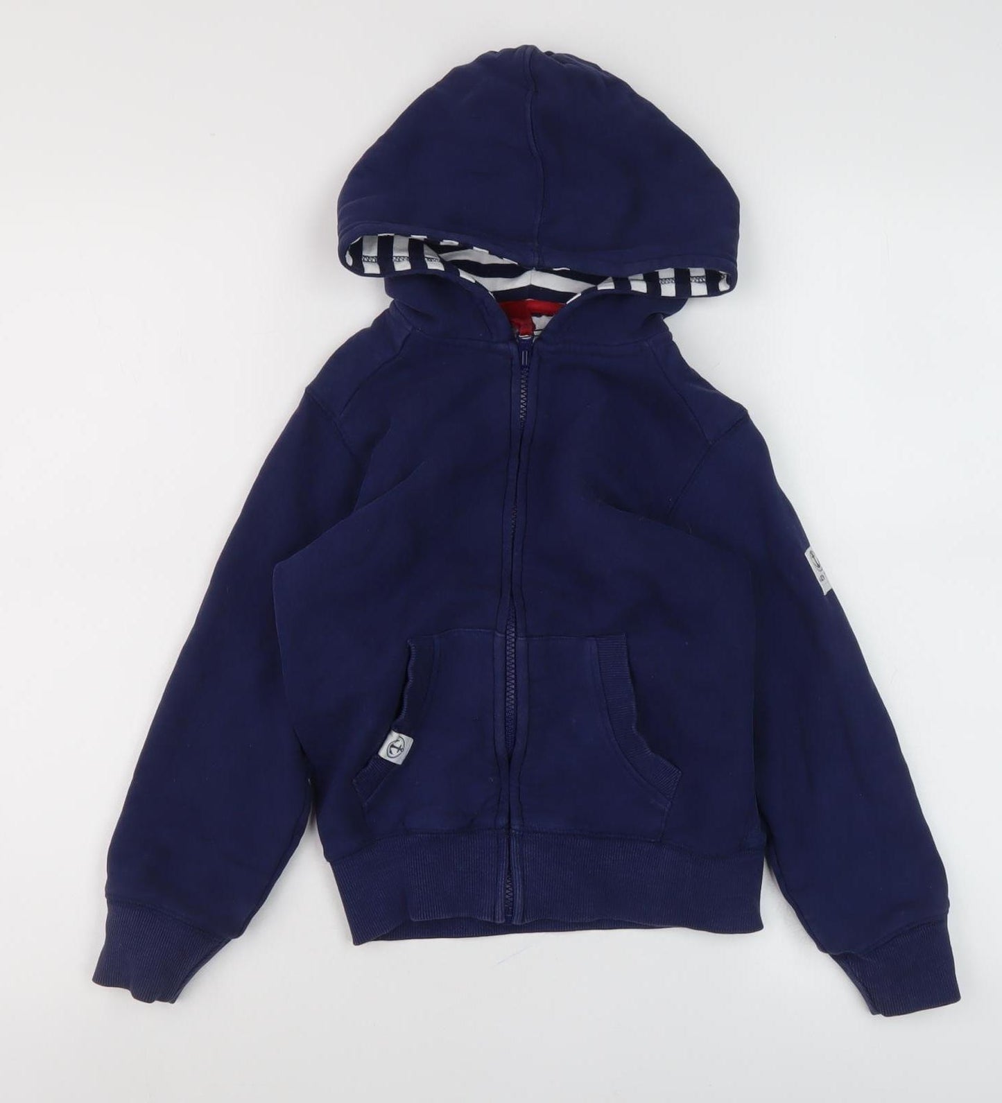 Lazy Jacks Boys Blue Hooded Full Zip Hoodie - Size 6-7
