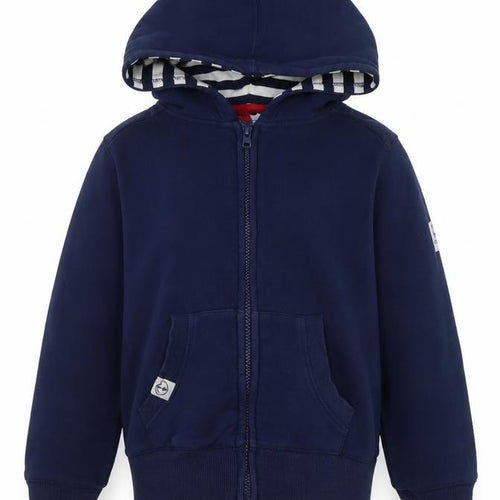 Lazy Jacks Boys Blue Hooded Full Zip Hoodie - Size 6-7