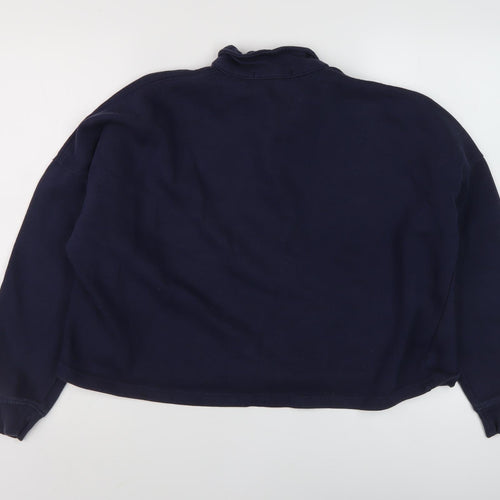 Pull & Bear Men's Blue Collared Sweatshirt M