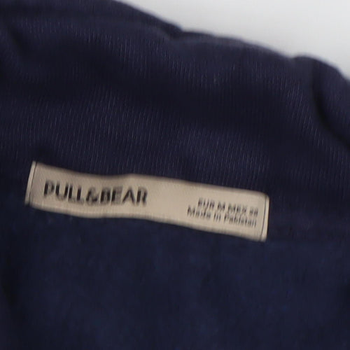 Pull & Bear Men's Blue Collared Sweatshirt M
