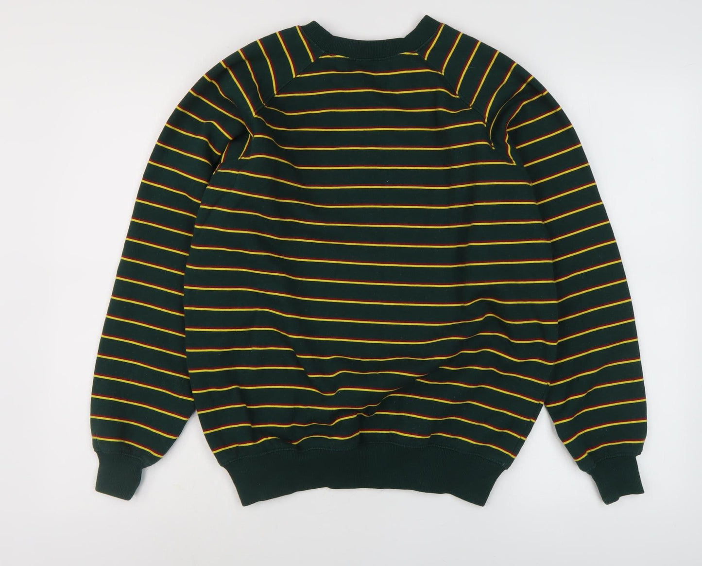 Pop Men's Green Striped Pullover Sweatshirt S