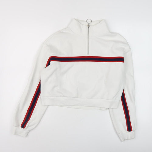 Divided Women's White Pullover Cropped Sweatshirt S