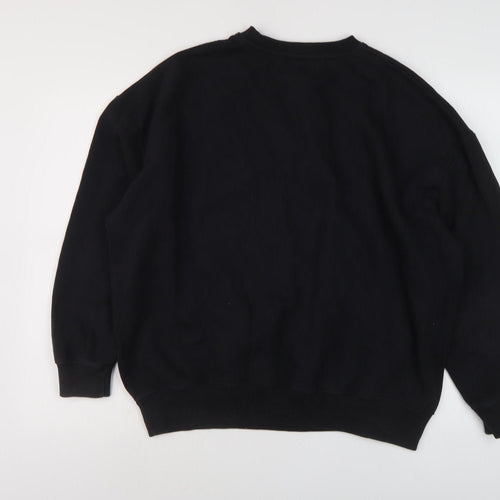 Pull&Bear Men's Black Medium Crew Neck Sweatshirt