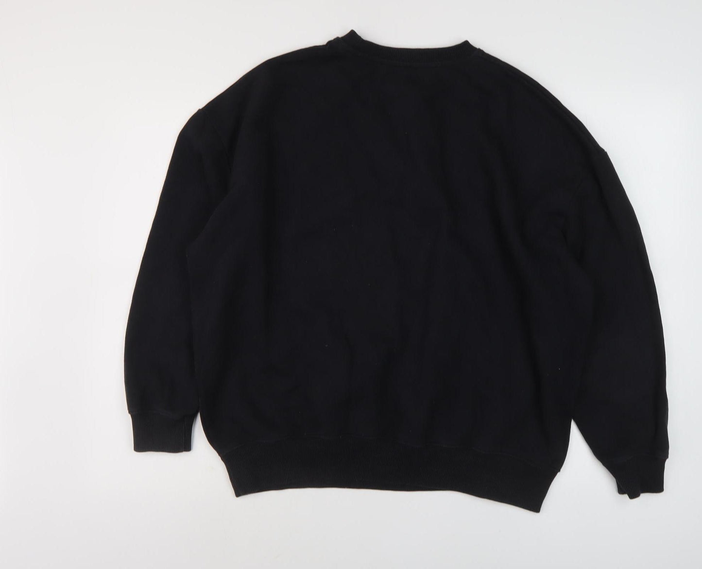 Pull&Bear Men's Black Medium Crew Neck Sweatshirt