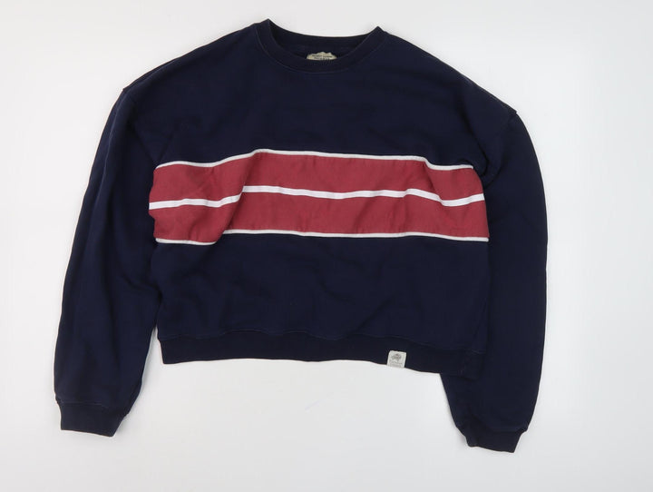 Pull & Bear Blue Graphic Pullover Sweatshirt - Size 12