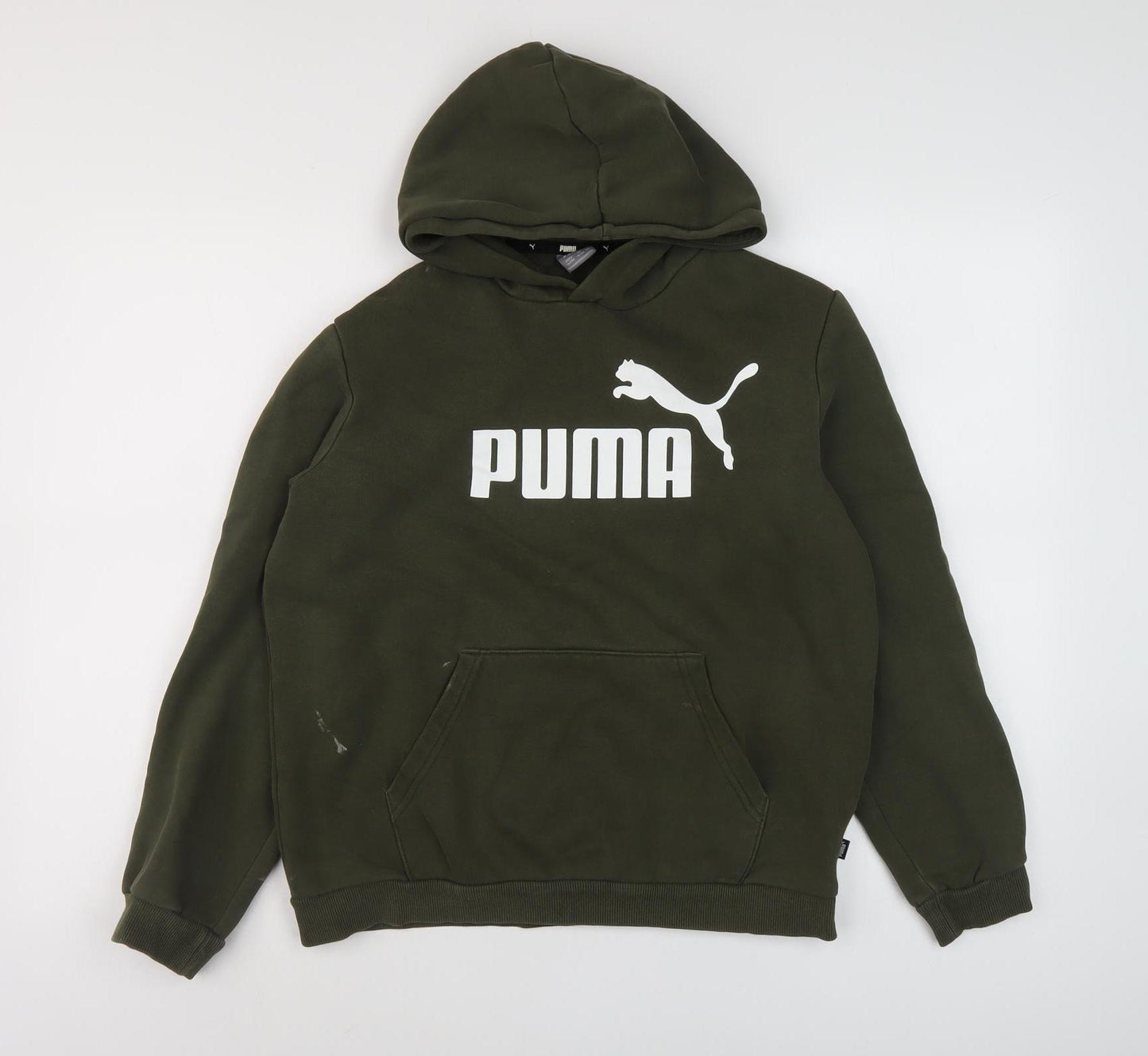 Puma Boys Green Hoodie, Size 16 Years, Pullover Style