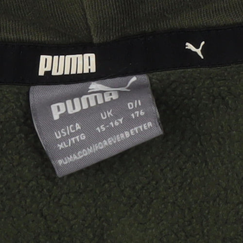Puma Boys Green Hoodie, Size 16 Years, Pullover Style