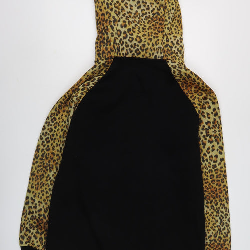 bro! Unisex Black Leopard Print M Hoodie