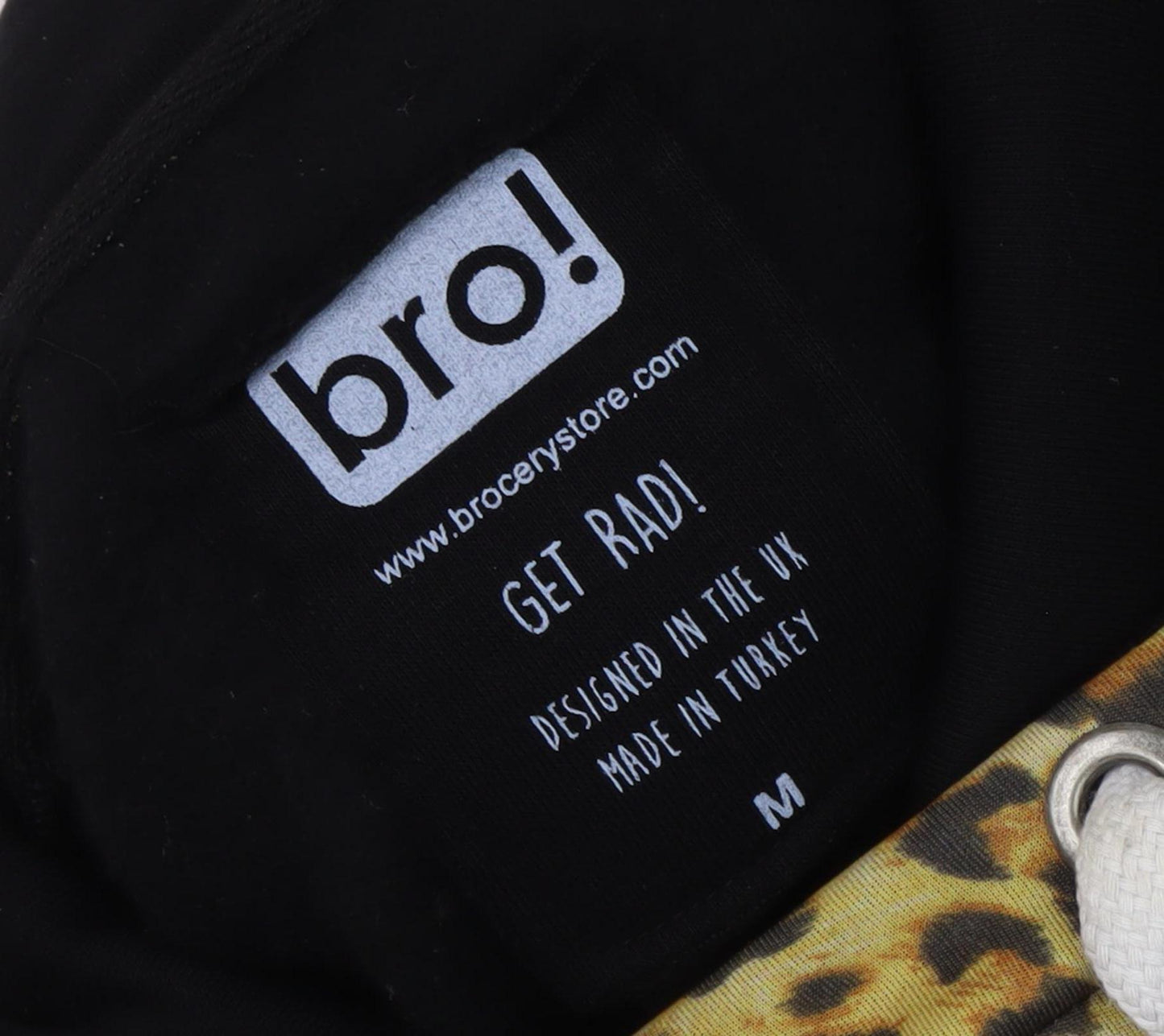 bro! Unisex Black Leopard Print M Hoodie