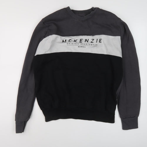 McKenzie Men's Black/Grey Logo Sweatshirt S