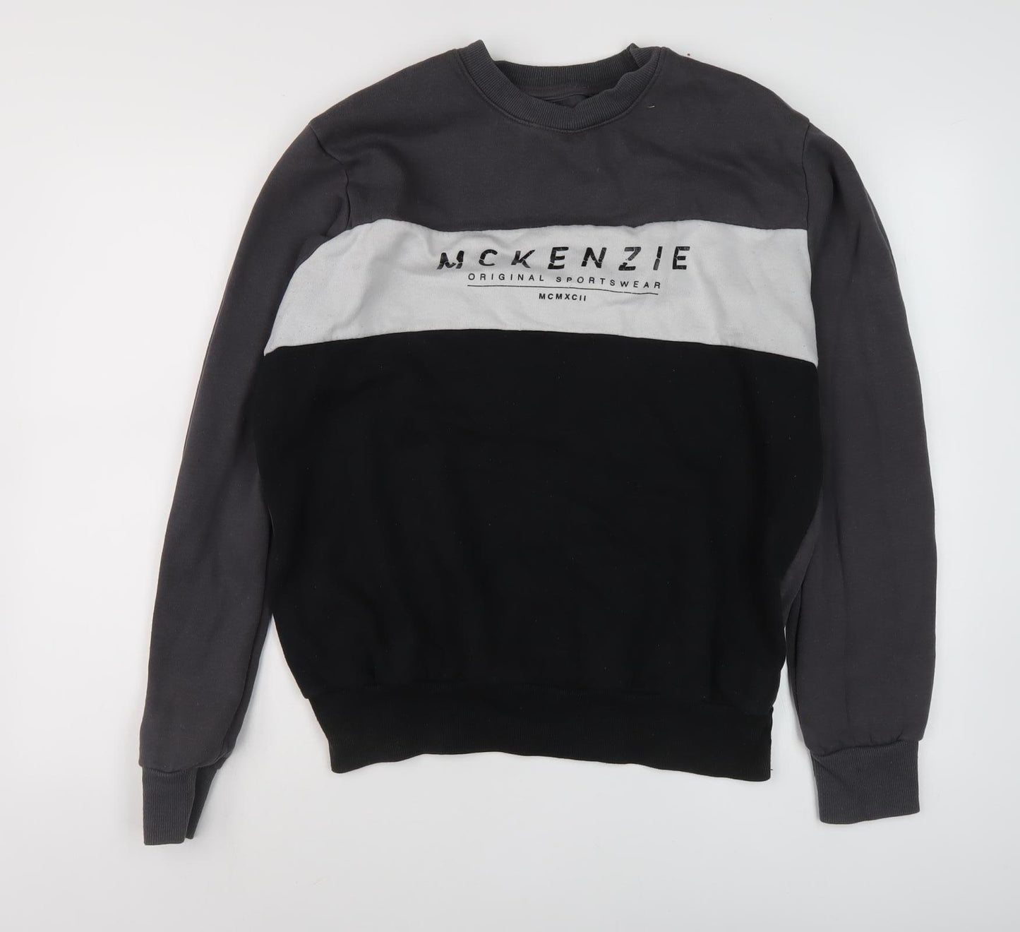 McKenzie Men's Black/Grey Logo Sweatshirt S