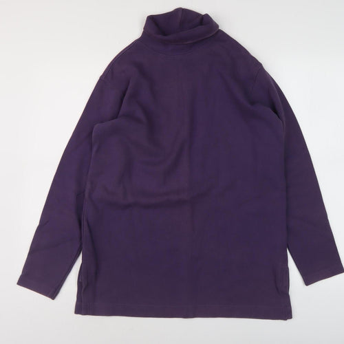 Lands' End Women's Purple Roll Neck Sweatshirt
