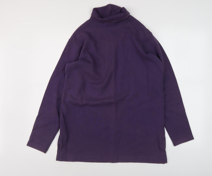 Lands' End Women's Purple Roll Neck Sweatshirt