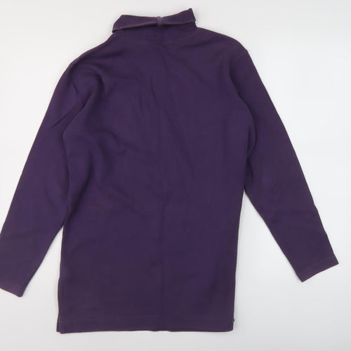 Lands' End Women's Purple Roll Neck Sweatshirt
