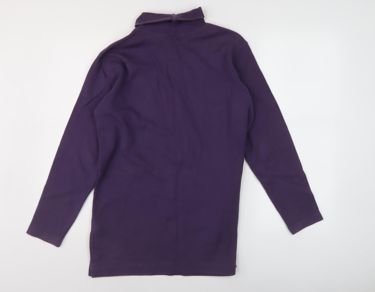 Lands' End Women's Purple Roll Neck Sweatshirt