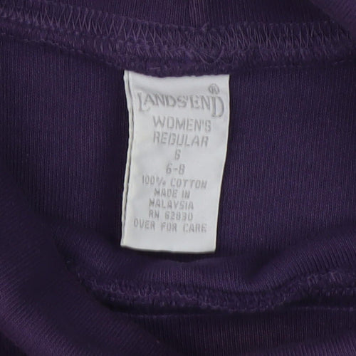 Lands' End Women's Purple Roll Neck Sweatshirt