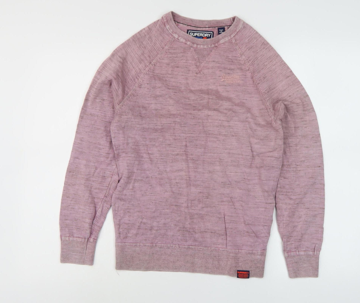 Superdry Unisex Pink Crew Neck Pullover Sweatshirt S
