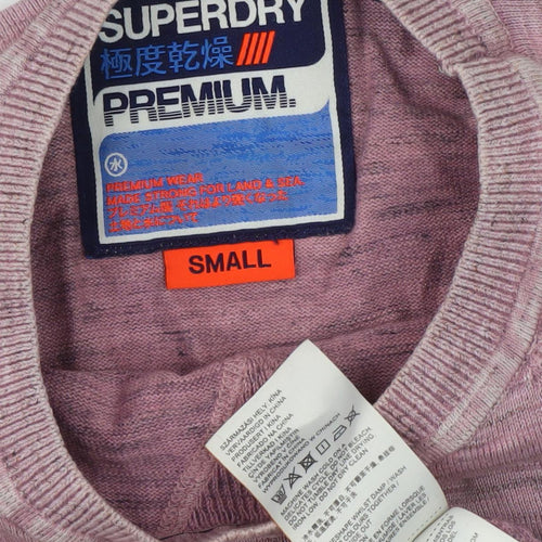 Superdry Unisex Pink Crew Neck Pullover Sweatshirt S