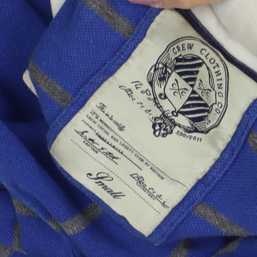 Crew Clothing Men's Blue Striped Polo Shirt - Small