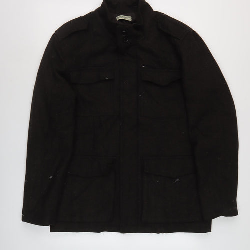 Brooker Men's Black Wool Military Jacket M