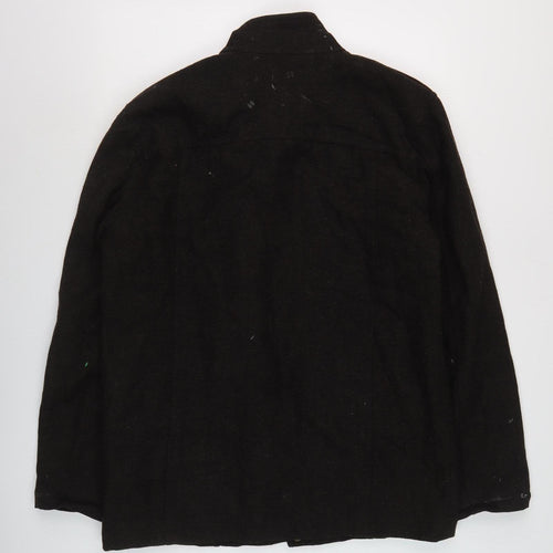 Brooker Men's Black Wool Military Jacket M