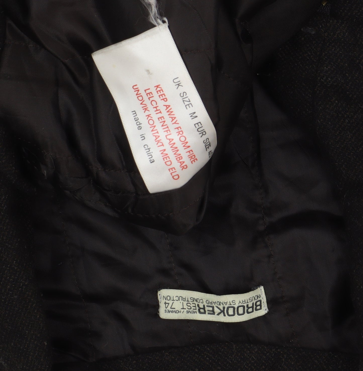 Brooker Men's Black Wool Military Jacket M