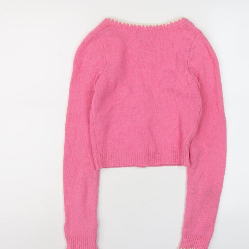 Zara Women's Pink Cardigan, Size S, V-Neck Knit