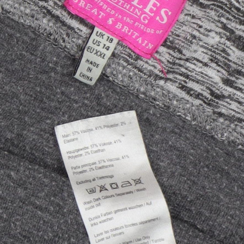 Joules Women's Grey Pencil Skirt, Size 18, Viscose Blend