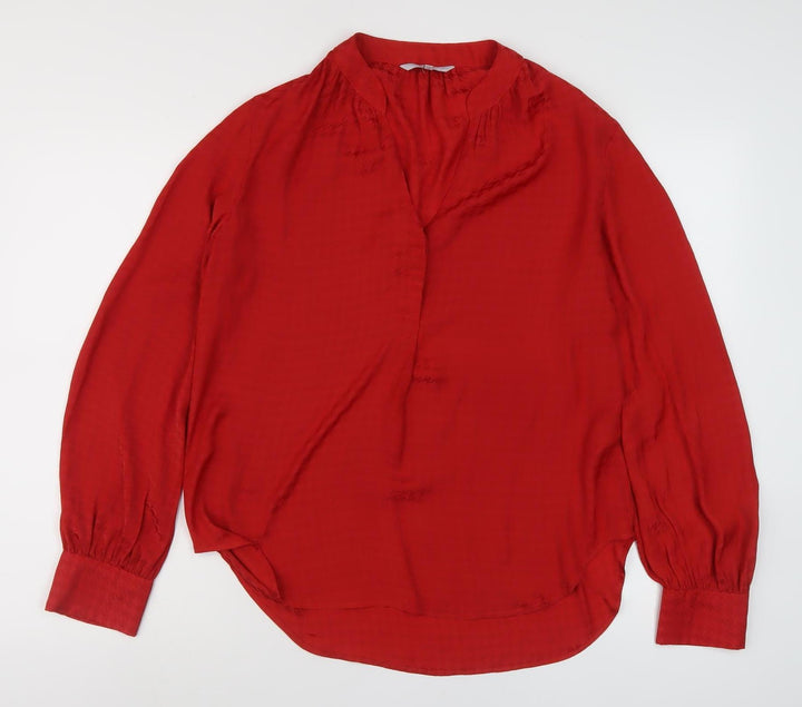 Next Women's Red 12 Blouse, Long Sleeve, Polyester