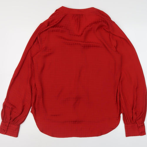 Next Women's Red 12 Blouse, Long Sleeve, Polyester