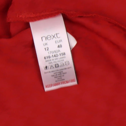 Next Women's Red 12 Blouse, Long Sleeve, Polyester