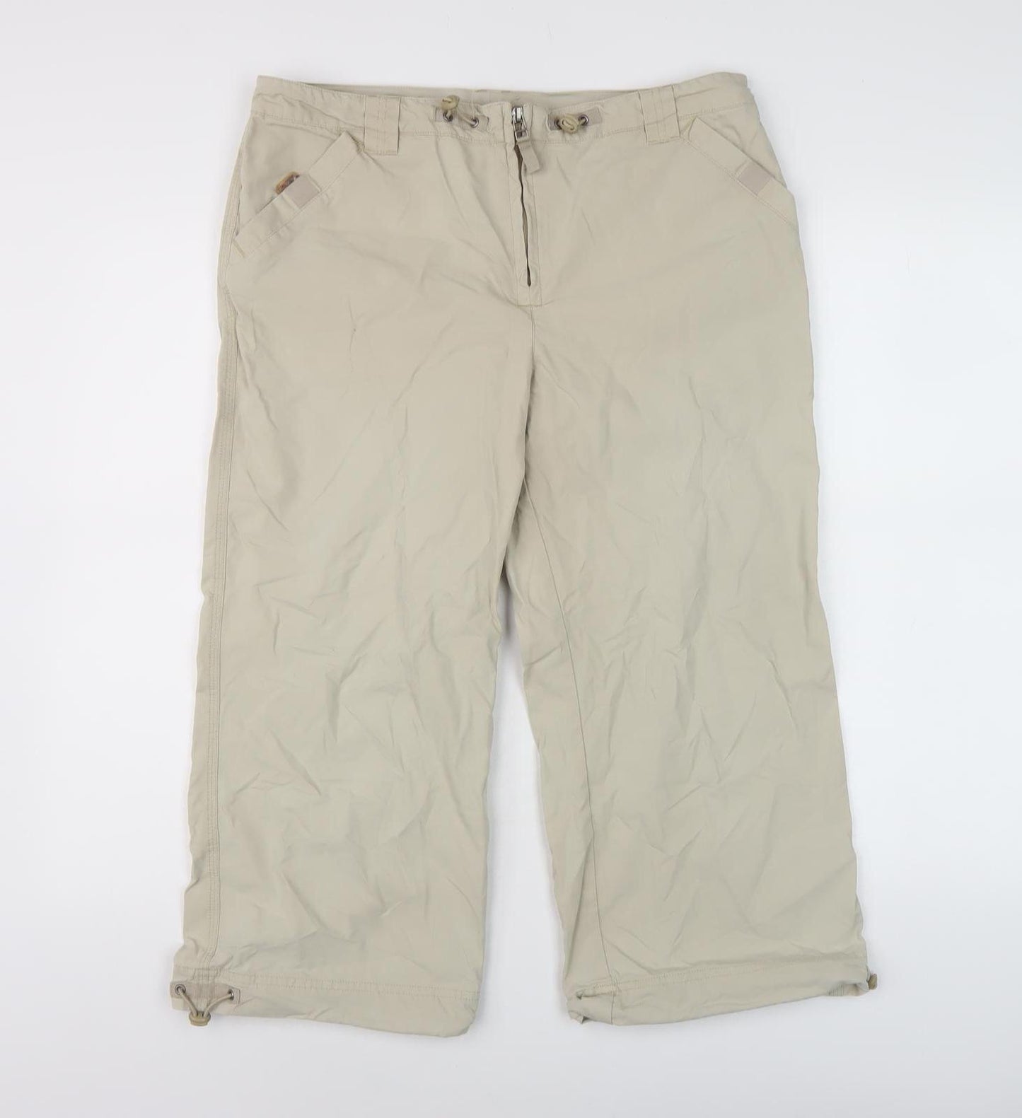 Next Petite Beige Cargo Trousers Size 12 Women